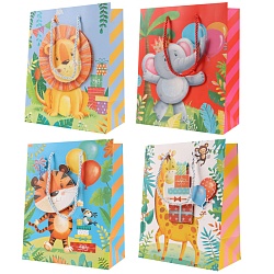 пакет подарочный 18*23*10см "зверята" 3d блёстки