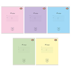 тетрадь  12л линейка цв. обл "однотон" антибак.покрытие