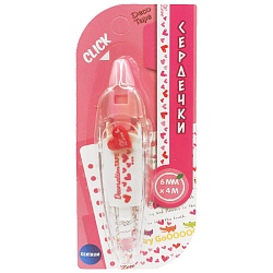 корректор-лента с рисунком "сердечки" 6мм*4м