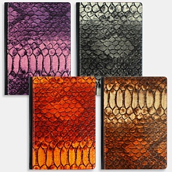 книжка  записная 13,5*19см "darvish" обложка кожзам чешуя с цветным срезом