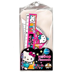 набор линеек hello kitty линейка, линейка-треугольник, транспортир