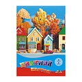 Картон цветной  А4  8л. 8цв."Домики" в папке