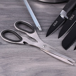 ножи в наборе 5шт. с ножницами, точилом и подставкой