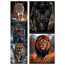 тетрадь  48л кл. "дикие кошачьи" обложка лён