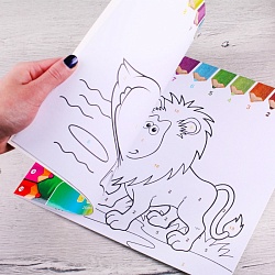 раскраска-книжка по номерам 28*28см "в зоопарке"