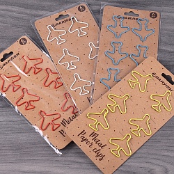 скрепки металлические "самолёт" цветн."darvish" 6шт/уп (набор)