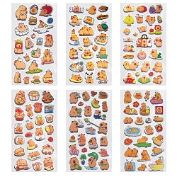 наклейки зефирные "капибары", 18х9,5 см, ассорти 6 видов