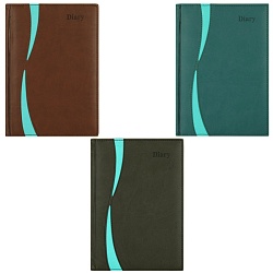 ежедневник 14*20,5см недатиров. 192л  обложка к/з двухцветный