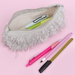 пенал на молнии серый