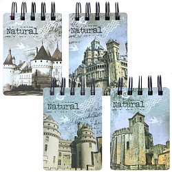 Блокнот А7  68л на спирали в линейку "Замки мира"