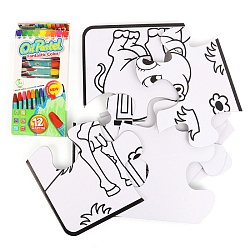 пазл-раскраска "ферма" панно 58*43,5см 12 деталей+мелки 12шт (уценка)