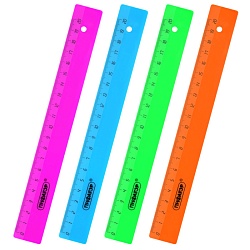 линейка  20см пластиковая, неоновая, ассорти