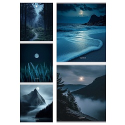 тетрадь  48л кл. "лунные пейзажи" обложка твин-лак холодная фольга