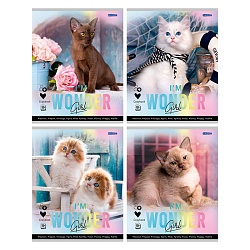 тетрадь  48л кл. "очаровательные котики-1" обложка цветная мелованная