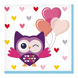 салфетка бум. 2-х слойная "сова с шариками" 33*33см (16шт.уп.)