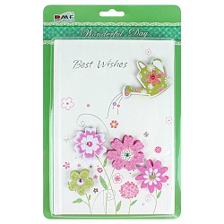 Блокнот 19*13см 60л в линейку "3D Цветы со стразами" европодвес