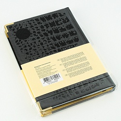ежедневник недатированный  а5 152л grand croco (черный) обложка искусств. кожа , золотой срез мет.уг