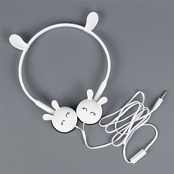 наушники "зайчики" накладные проводные с микрофоном - ободок белые