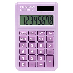 калькулятор карманный  8 pазр. cromex  (96х62 мм) двойное питание, сиреневый