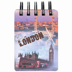 Блокнот А7  68л на спирали в линейку "London"