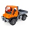 самосвал бортовой мерседес "unimog u 500" (17,5 см. оранж.)