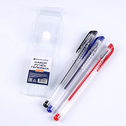 набор ручек гел.  3цв. "darvish" корпус прозрачный  упаковка на кнопке