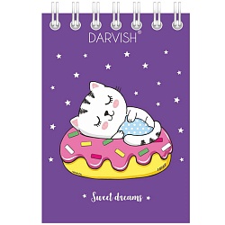 Блокнот  7*10см  60л  "для девочек" на гребне