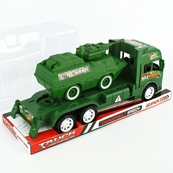 автовоз военный с техникой (с танком). игрушка