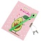 Блокнот 13*18см  подарочный с замочком "AVOCADO" +  ручка гелевая