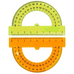 транспортир  8см 180° прозрачный ассорти