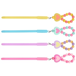 ручка шар. синяя  с брелоком "сердце"