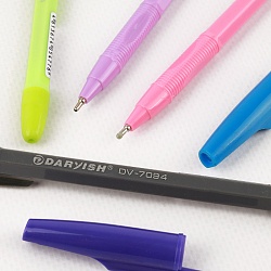 ручка шар. синяя "darvish" корпус цветной ассорти