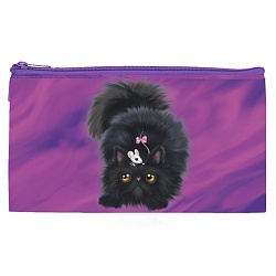 пенал 20,5*10,8см чёрный кот на молнии