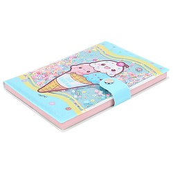 Блокнот 10,5*14,8см 80л на кнопке в клетку "Мороженое"