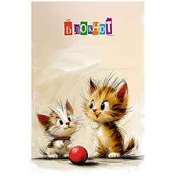 Блокнот А6  16л "Котята" на скрепке