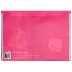 папка-конверт на кнопке а4 180мкм,  pink&black