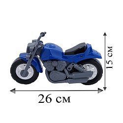 мотоцикл крузер синий 26см
