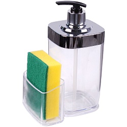 дозатор для жидкого мыла 650мл, губка и подставка в наборе 3шт