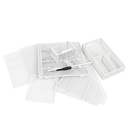 лоток металлический 5 отделений + выдвижная полка+навесной органайзер цвет белый