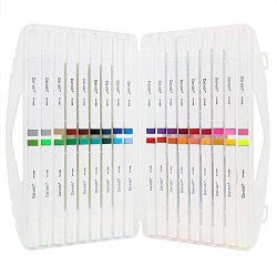 фломастеры 36цв  со штампиками в пластиковом футляре