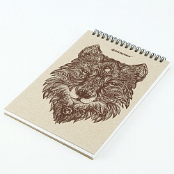 Блокнот А5  80л крафт обложка на гребне