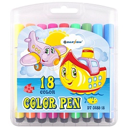 фломастеры 18цв "darvish" в пенале треугольные толстые