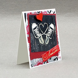 мини-открытка ручной работы "люблю"