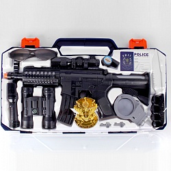 набор полицейского 10 предметов в пластиковом боксе. игрушка