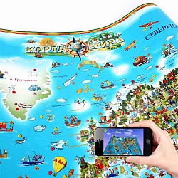 карта мира для детей интерактивная лам. (в картон. тубусе)