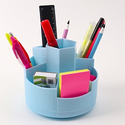 органайзер настольный пластиковый 7 отделений голубой
