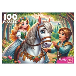 пазлы  100 элементов принцесса на лошади