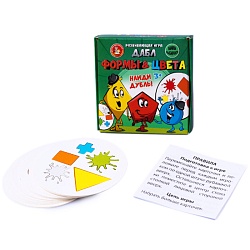 игра настольная  дабл "формы и цвета" (20 карточек)