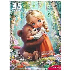 пазлы-макси 35 элементов принцесса с медвежонком