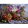 Алмазная живопись "Darvish" 30*40см  Букет цветов и яблоки